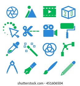 media editor icon set