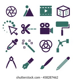 media editor icon set