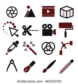 media editor icon set
