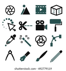 media editor icon set