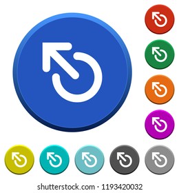 Media eject round color beveled buttons with smooth surfaces and flat white icons