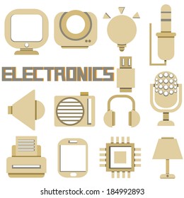 media and electronic icons set