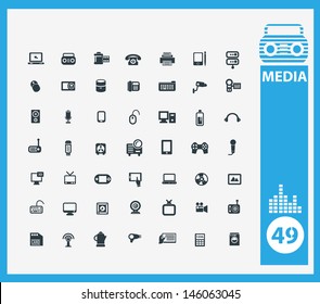 Media and Electronic icons,vector
