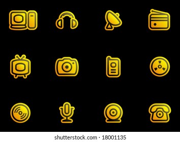 Media, Electronics & Communications  - Vector Icons Set