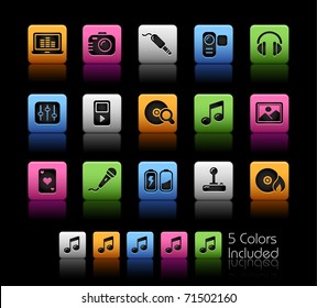 Media & Entertainment // Color Box -------It includes 5 color versions for each icon in different layers ---------