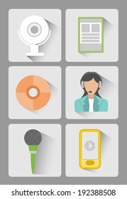 media and entertainment icon set