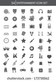 Media & Entertainment icons,Dark version,vector