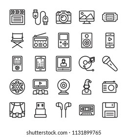 
Media and Entertainment Line Icons 
