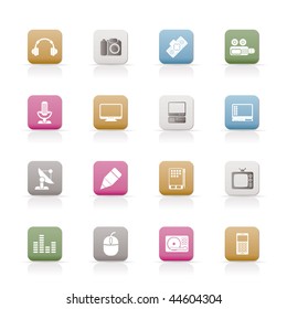 Media equipment icons - vector icon set