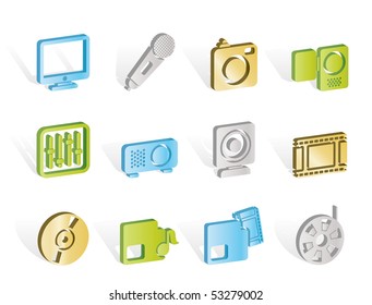 Media equipment icons - vector icon set