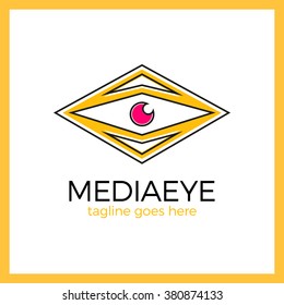 Media Eye Logo. Arrow rhombe logotype