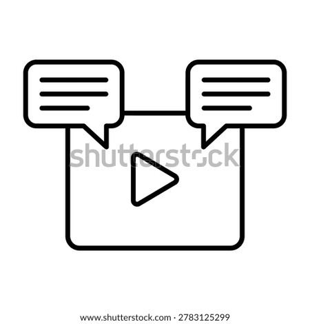 Media feedback and commentary icon with feedback engagement communication dialogue streaming response analysis