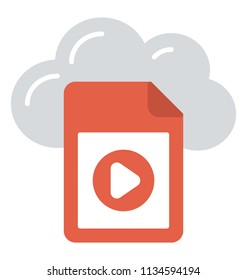 
Media file with cloud symbolising cloud media file
