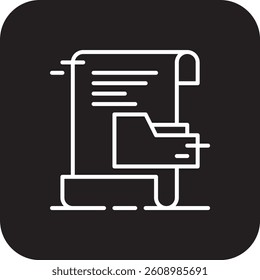 Media File Crisis management icon with black filled line style. document, data, folder, multimedia, social, collection, app. Vector illustration