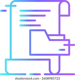Media File Crisis management icon with blue duotone style. document, data, folder, multimedia, social, collection, app. Vector illustration