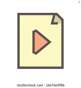 Media File Vektorillustration Icon Design, 48X48 Pixel perfekt und editierbar Strich.