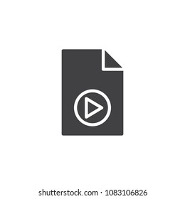 Media File vector icon. filled flat sign for mobile concept and web design. Video file play simple solid icon. Symbol, logo illustration. Pixel perfect vector graphics
