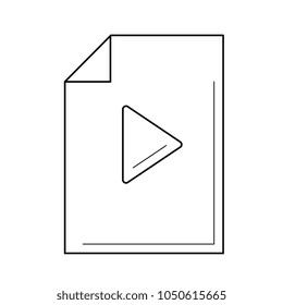 Media file vector line icon isolated on white background. Media file line icon for infographic, website or app. Scalable icon designed on a grid system.
