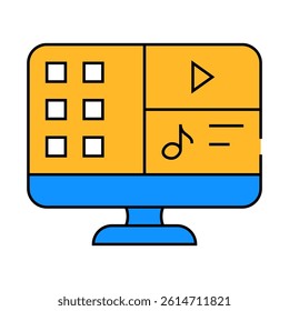 media files operating system line icon vector. media files operating system sign. isolated symbol illustration
