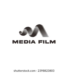 media film with letter M logo design