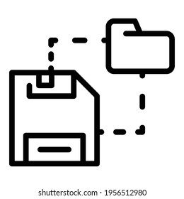 Media folder backup icon. Outline Media folder backup vector icon for web design isolated on white background