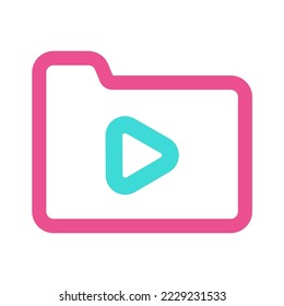 Media Folder Icon with Two Tone Color