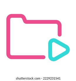 Media Folder Icon with Two Tone Color