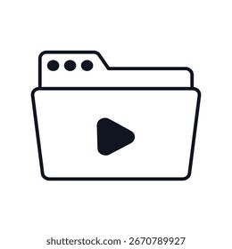 Icono de carpeta de medios con fondo blanco Ilustración de stock de Vector