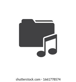 Medienordner-Speicherung mit dem Symbol Vektorillustration für Musiktitel. volles Flachzeichen für mobiles Konzept und Webdesign. Symbol für den Ordner "Musik"-Galerie. Symbol, Logo-Abbildung. Vektorillustration-Grafiken