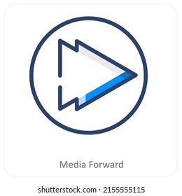 Media Forward And Button icon Concept