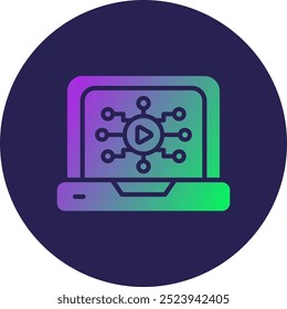 Media Glyph Circle Gradient Icon
