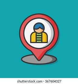 media GPS location vector icon