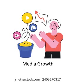 Media Growth vector Filled outline Design illustration. Symbol on White background EPS 10 File 
