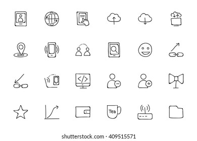 Media Hand Drawn Doodle Icons 6