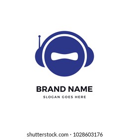 Media headphone logo design 