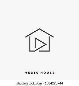 Media House Illustration Vector Template. Suitable for Creative Industry, Multimedia, entertainment, Educations, Shop, and any related business