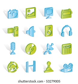 Media and household  equipment icons - vector icon set
