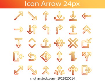 Media icon 24px line gradient style arrow