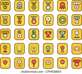 Media Icon achievement Color Line Style for any purposes website mobile app presentation
