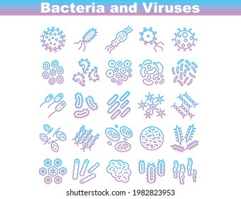 Media Icon Bacteria gradient style, for website and application