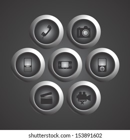 media icon button set