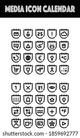 Media Icon Calendar Line Style for any purposes website mobile app presentation
