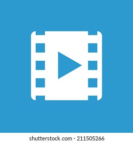 media icon, isolated, white on the blue background. Exclusive Symbols 