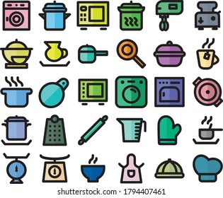 Media Icon Kitchen Equipment Flat Style for any purposes website mobile app presentation