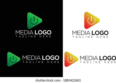 Media Icon logo with power button. If you want any change in this logo you can contact me.