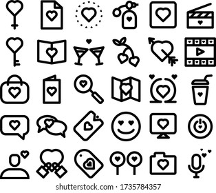 Media Icon Love and Romance Line Style for any purposes website mobile app presentation