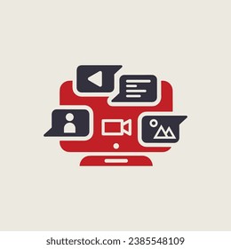 Media Icon Minimalistic Vector Logo