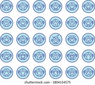 Media Icon Monkey Face Flat Style for any purposes website mobile app presentation
