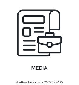 Mediensymbol-Gliederungsstil. Vektorgrafik für Grafikdesign