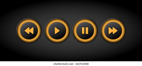 Media icon, play, pause,stop button.